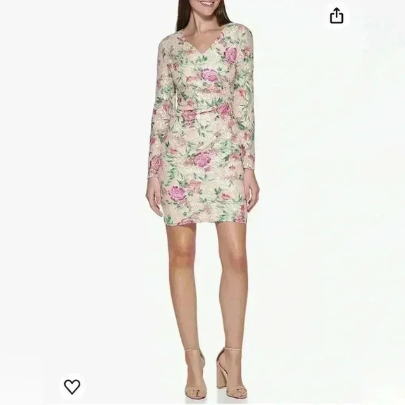 NWT. Guess Women's Lace Bodycon Dress. Size 6. Floral, lace see through … - Picture 1 of 8